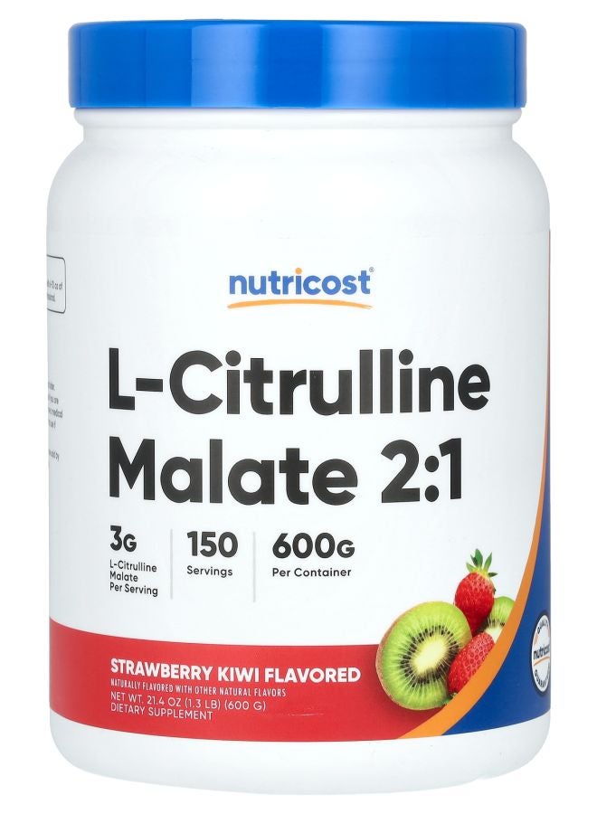 Nutricost L-Citrulline Malate 2:1 Strawberry Kiwi 21.4 oz (600 g)