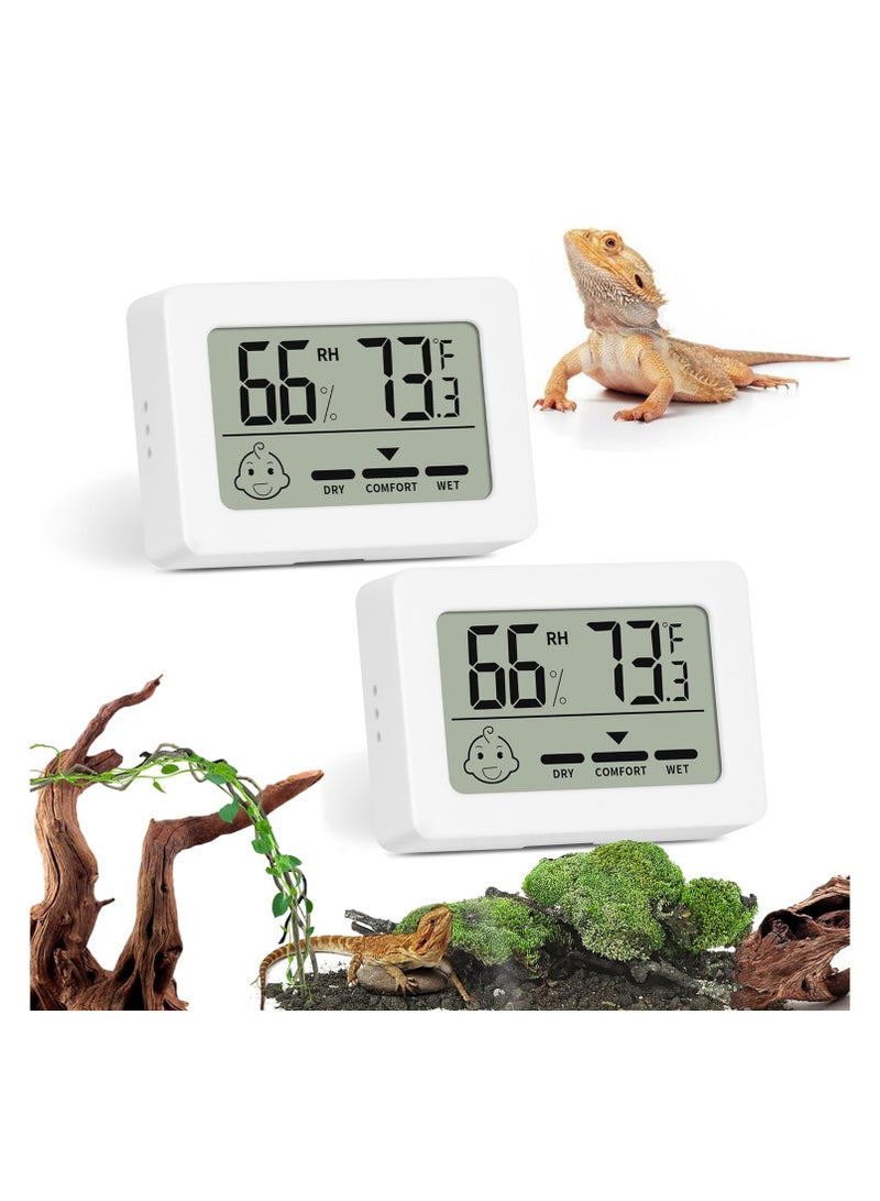 Reptile Tank Accessories Bearded Dragon Tank Thermometer Humidity Gauge Reptile Terrarium Thermometer and Humidity Gauge for Leopard Gecko Jumping Spider Snake Gecko Ball Python Lizard 2 Pack - Image 1