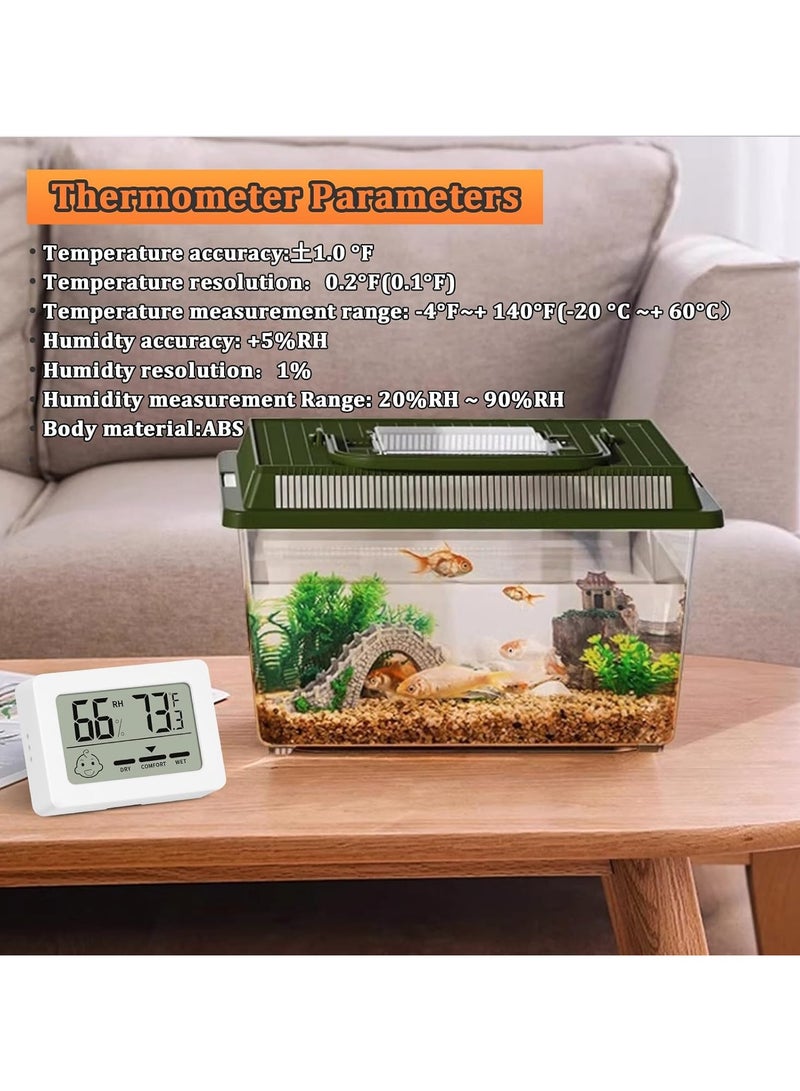 Reptile Tank Accessories Bearded Dragon Tank Thermometer Humidity Gauge Reptile Terrarium Thermometer and Humidity Gauge for Leopard Gecko Jumping Spider Snake Gecko Ball Python Lizard 2 Pack - Image 4