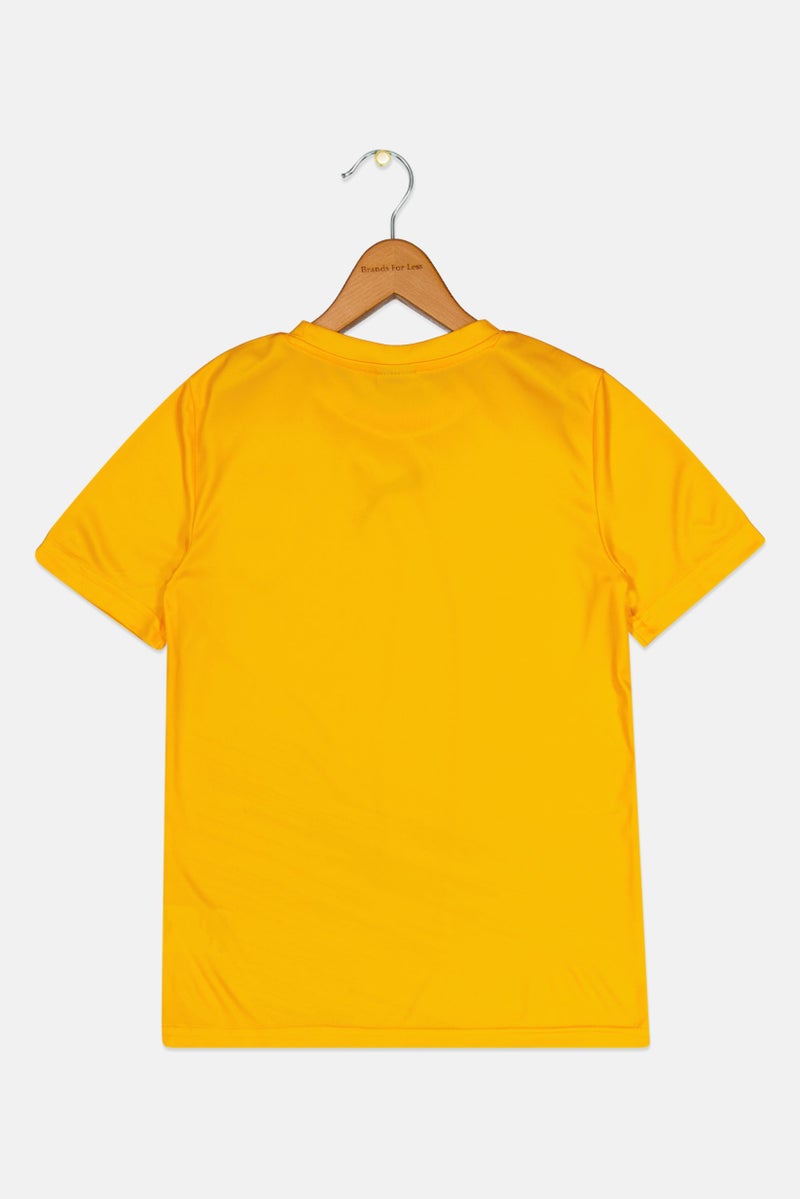 PUMA قميص كرة القدم للأطفال الأولاد بفتحة عنق دائرية وأكمام قصيرة بشعار مطرز، برتقالي - Image 2