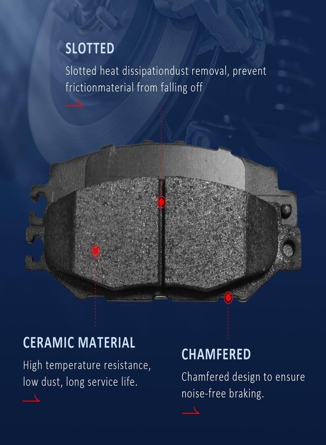 EXPPOWER Replacement for Front and Rear Ceramic Disc Brake Pad Set 18-22 Toyota Camry Hybrid/XLE/XSE 19-22 Rav4 Lexus ES350 ES250 UX200 UX250h（D1879+D2076） - Image 2