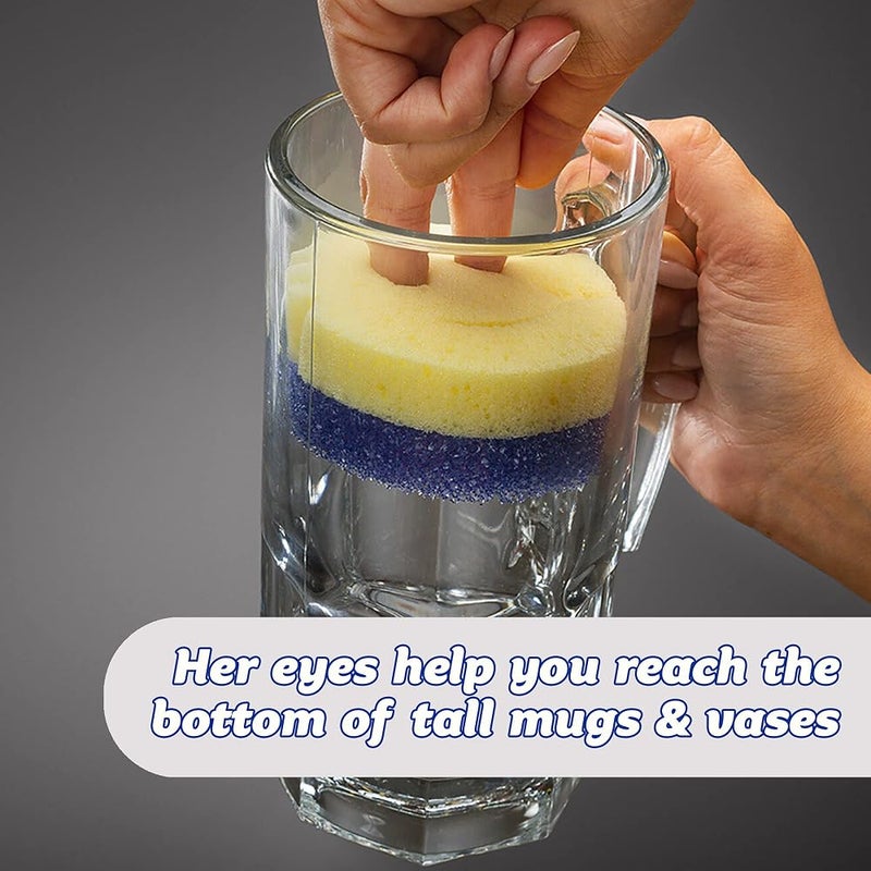 سكراب دادي فرشاة غسيل الأطباق Scrub Daddy Scrub Mommy – فرشاة قابلة لإعادة الاستخدام ومغسولة، مناسبة للمطبخ والحمام، بنسيج مرن لا يخدش، منتجات وإكسسوارات تنظيف، عبوة تحتوي على 2 قطع - Image 5