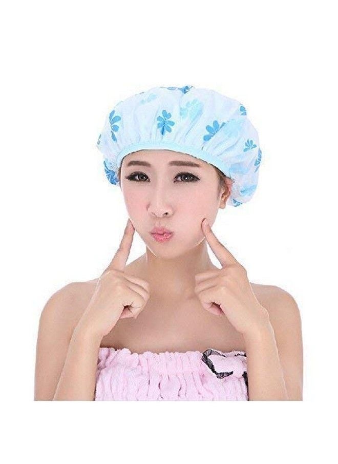 ClubComfort Reusable Printed Shower Cap With Elastic Band For Home Use Salons Spa Hair Treatment Beauty Parlours For Both Men And Women Bathing Accessor (Multicolour) Set Of 3 Pieces  - Image 5