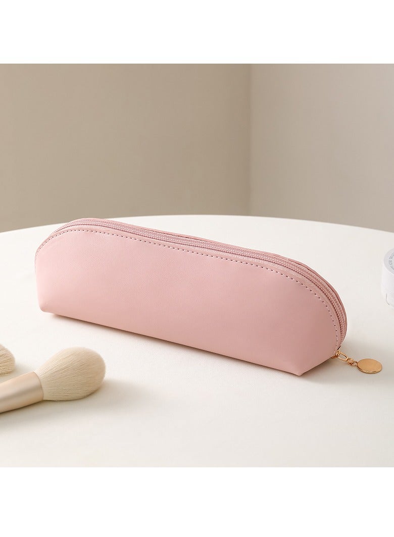 SYOSI Large Travel Makeup Brush Holder PU Makeup Brush Bag with zipper Portable Organizer for Makeup Brushes Cosmetic Face Brushes Holders Soft & Durable for Travel Home Office Rose Pink - Image 2