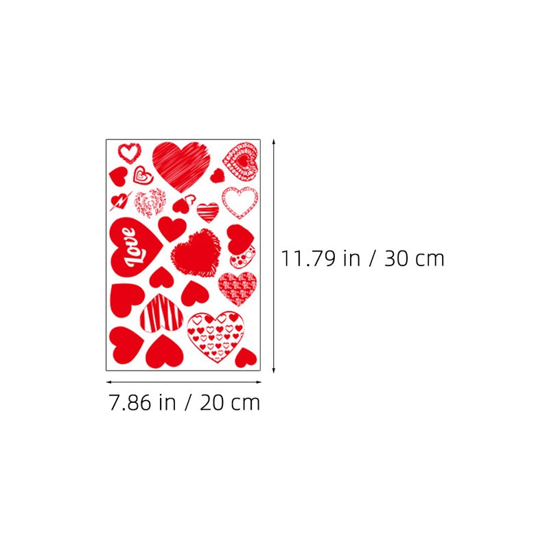 2 Sets Valentine's Day Window Cling Sticker Window Decal Valentine's Day Party Supply - Image 3