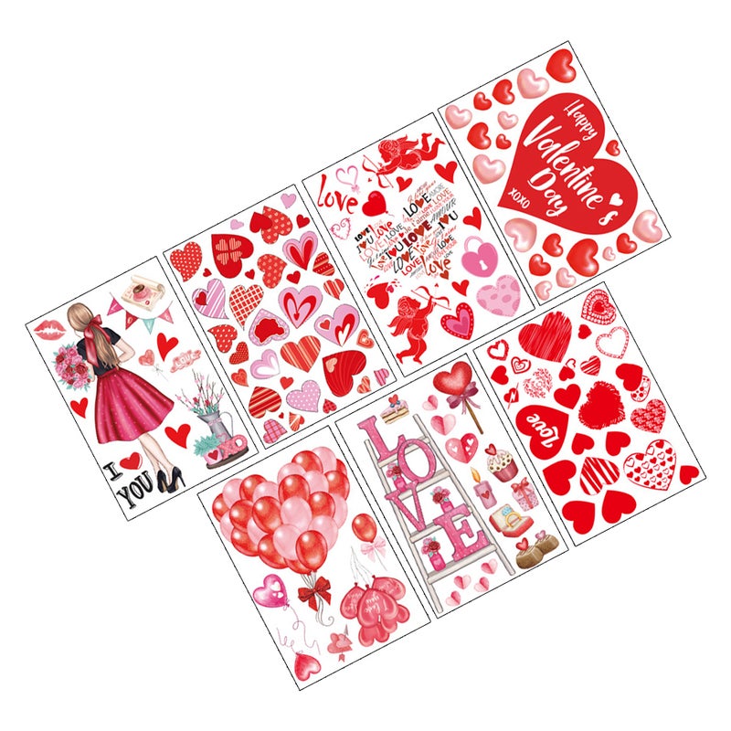 2 Sets Valentine's Day Window Cling Sticker Window Decal Valentine's Day Party Supply - Image 4