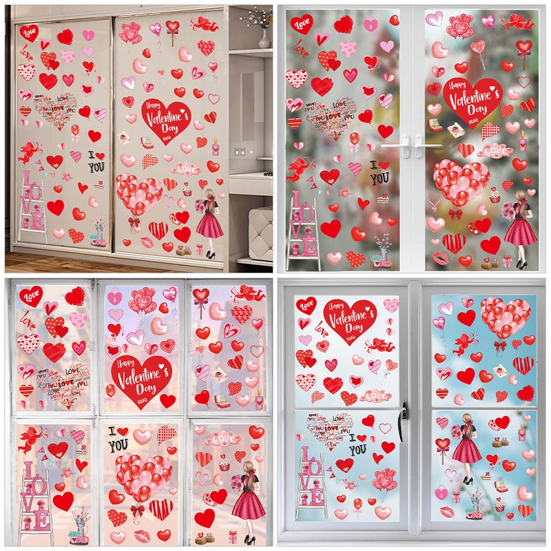2 Sets Valentine's Day Window Cling Sticker Window Decal Valentine's Day Party Supply - Image 2