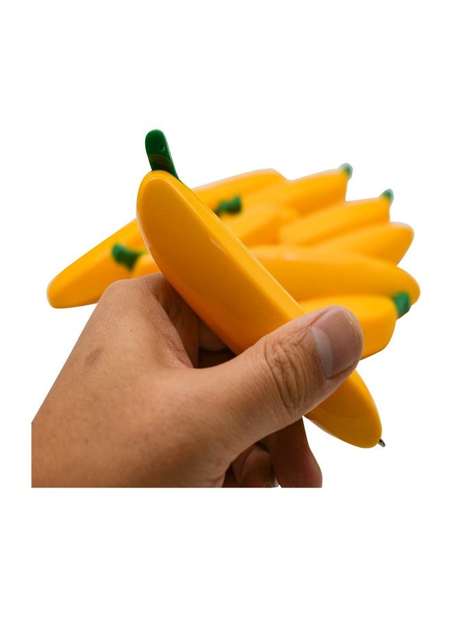 Lopenle 10PCS Novelty Banana Pens Fruit Ballpoint Pen Fun Retractable Pens 1.0mm Black Ink For Desk Decoration Accessories Stationery School Office - Image 5