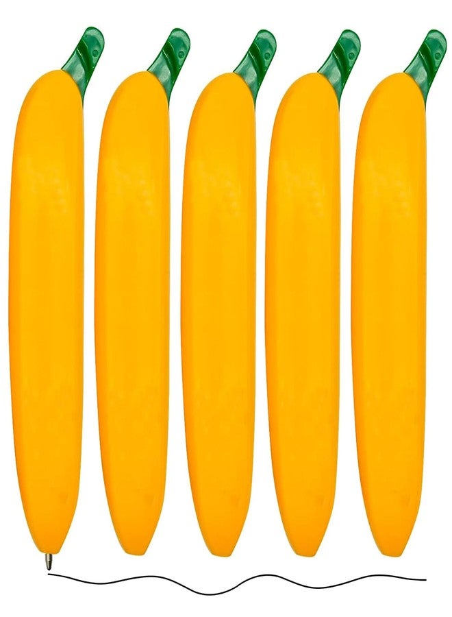 Lopenle 10PCS Novelty Banana Pens Fruit Ballpoint Pen Fun Retractable Pens 1.0mm Black Ink For Desk Decoration Accessories Stationery School Office - Image 1