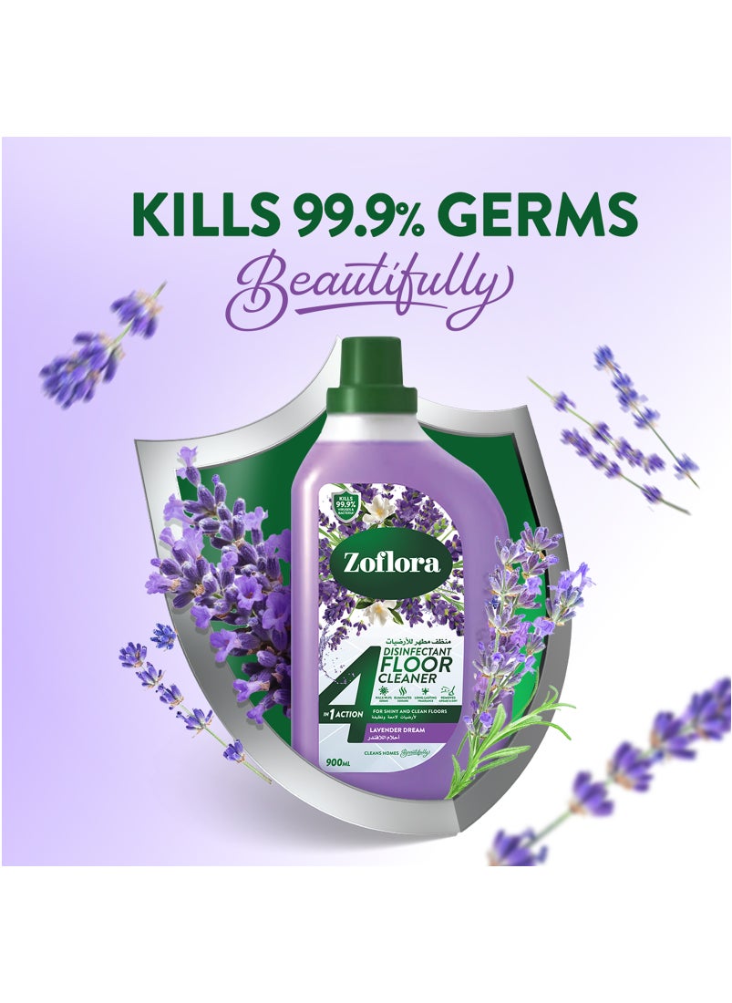 Zoflora 4 In 1 Disinfectant Floor Cleaner Lavender Dream 900ml  - Image 2