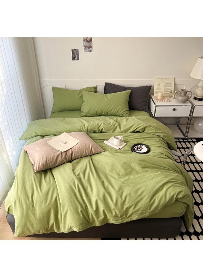 4-Piece Pure Cotton Solid Color Minimalist Style Comfortable Set King Size 220x240cm 