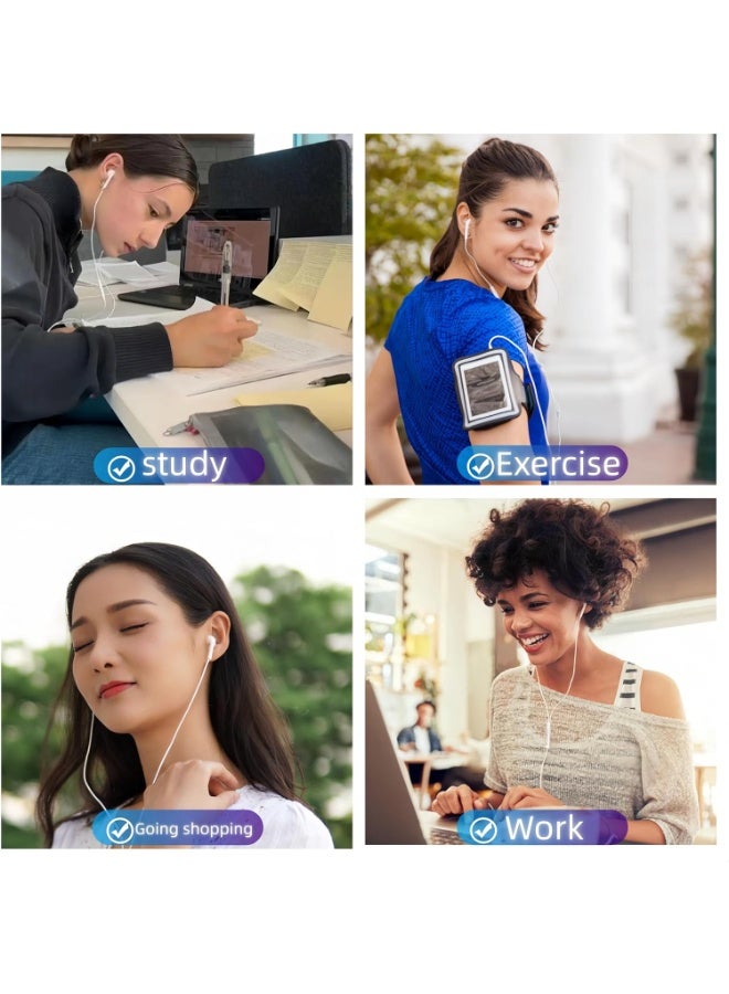 Wired USB C Earphones with Microphone & Volume Control, Type C In-Ear Earbuds for iPhone 16/15 Pro Max, iPad Pro/Air, Samsung Galaxy S25/S24, Google Pixel & More (Hi-Fi Digital Audio, White) - Image 2