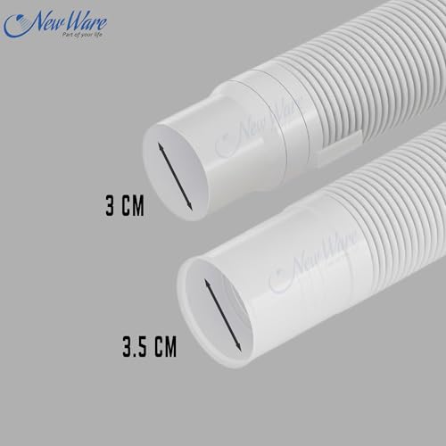 NEW WARE 2 Meter Semi Automatic Washing Machine Inlet Pipe with Outlet Pipe | Water Inlet & Drain Hose Combo | Size Both 2 Meter - Image 2
