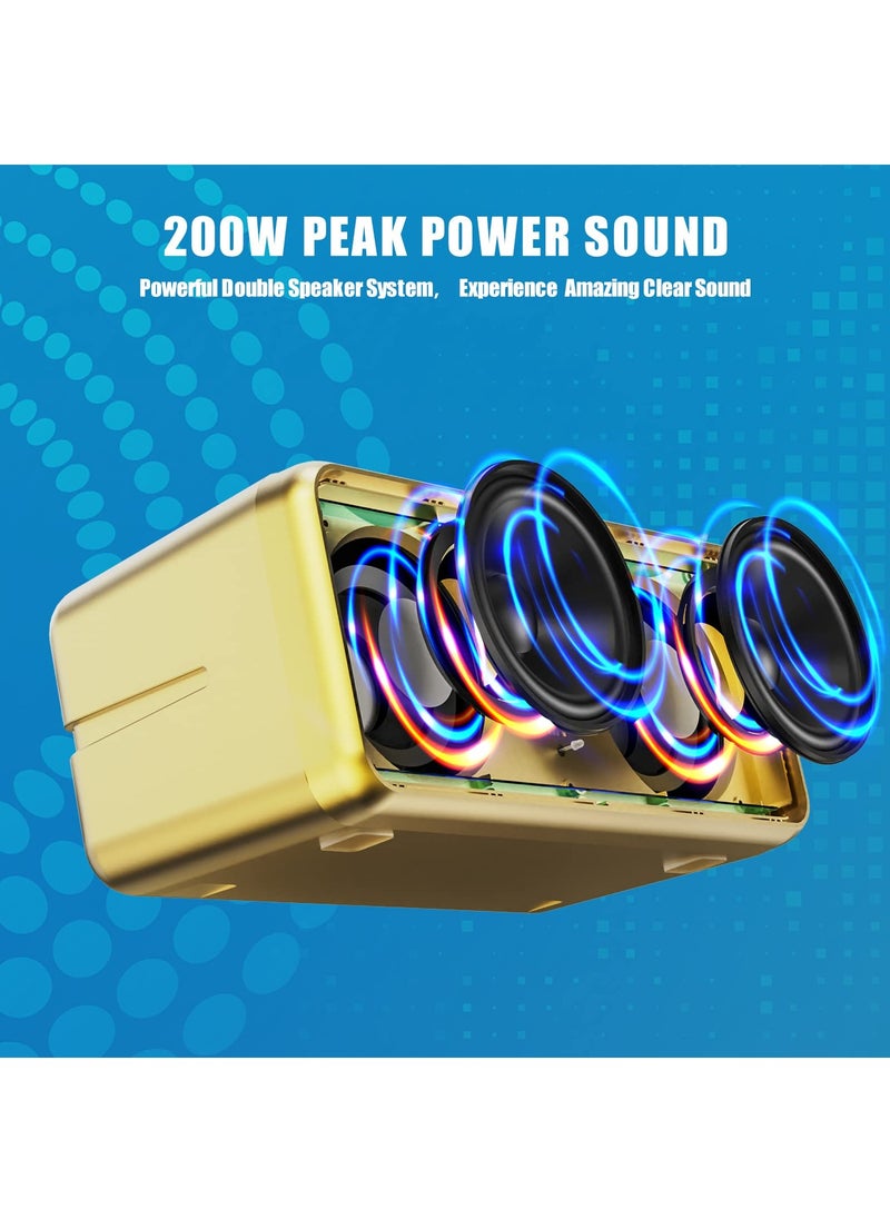 SDRD Karaoke Machine for Adults and Kids,Portable Bluetooth Speaker with 2 UHF Wireless Microphones Karaoke Speaker pa System with Colorful Gradient LED Lights for Home Parties,Wedding  - Image 3