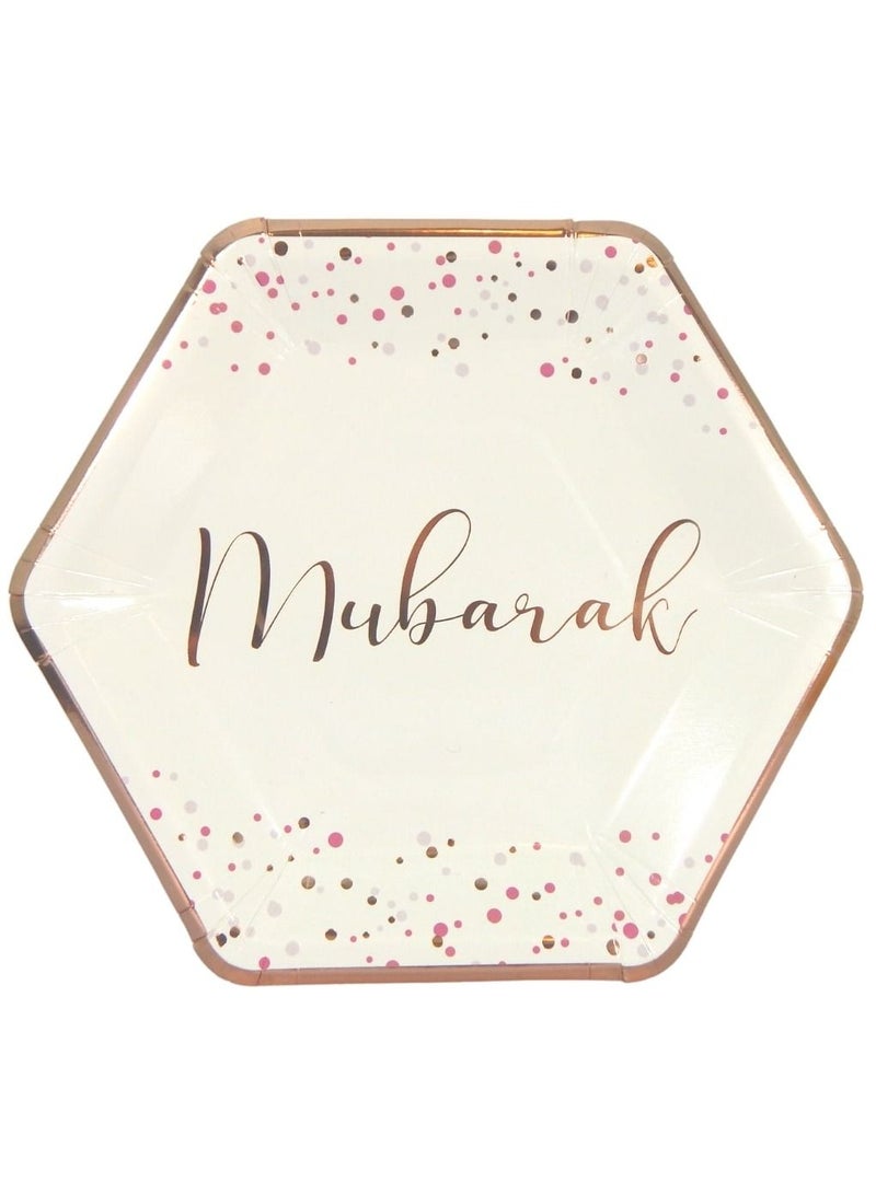 Peacock Supplies 10 Pack Mubarak Confetti Party Plates - Celebration Essentials - Image 1