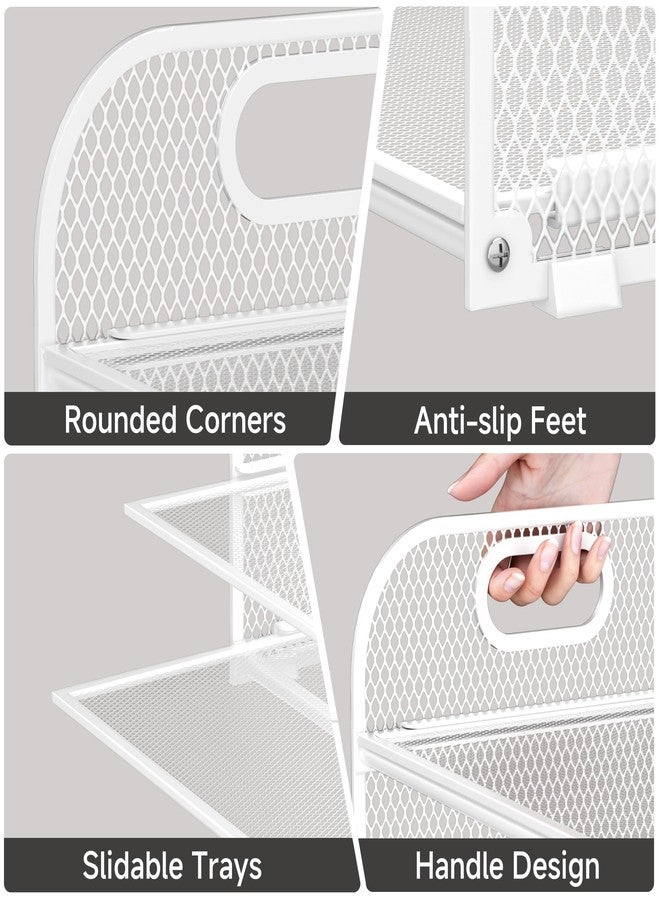 Kinkota 5-Tier Stackable Paper Organizer with Handle, White Metal Mesh Desk Organizer Letter Tray | Office Storage & Organization for Home, School & Workplace - Image 5
