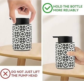 FabSeasons Moroccan Design Ceramic Foaming Soap Dispenser 350ml Refillable Foam Pump Bottle for Bathroom Kitchen - Image 2