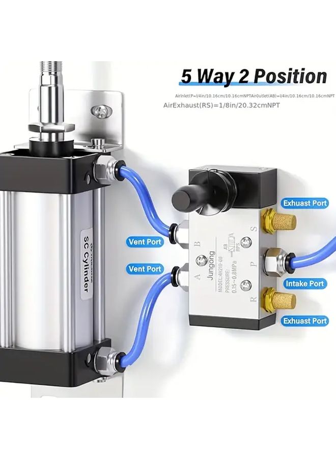 4H210-08 Heavy Duty 5 Way 2 Position Air Solenoid Valve With NPT Thread - Image 5