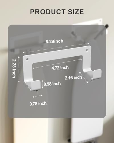 MUSVOH Ironing Board Holder Wall Mount Stainless Steel, Y T Leg Ironing Board Hanger Wall Mount for Laundry Room, Iron Board Hooks for Wall Heavy Duty, White - Image 4