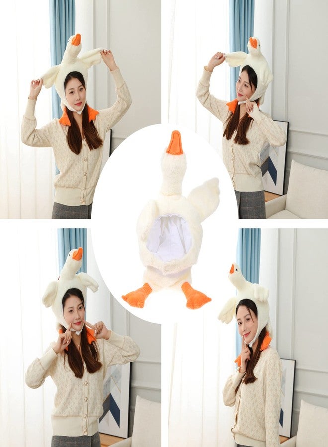SHOWERORO White Goose Costume Hat, PP Cotton Plush Stuffed Animal Headgear for Kids & Adults, Costume Hat for Party, Carnival, Cosplay, Performance, Easter Favor - Image 3