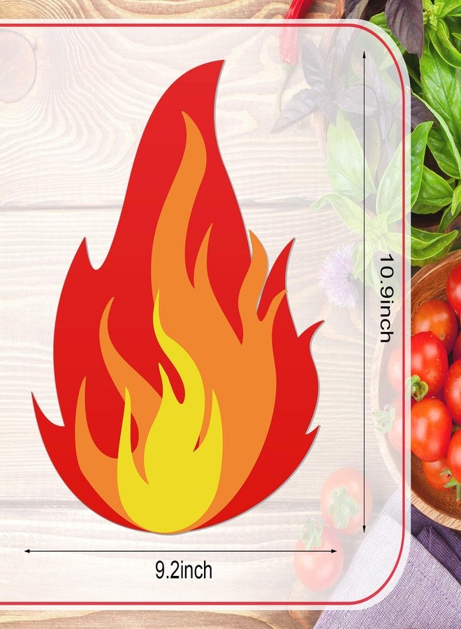 Tenceur 50 Pcs Fire Party Decorations Flame Placemats Camping Themed Firefighter Pentecost Survivor Truck Themed Party Supplies Photo Props Table Mats for Fireman BBQ Supplies 10.9 x 9.2'' - Image 2