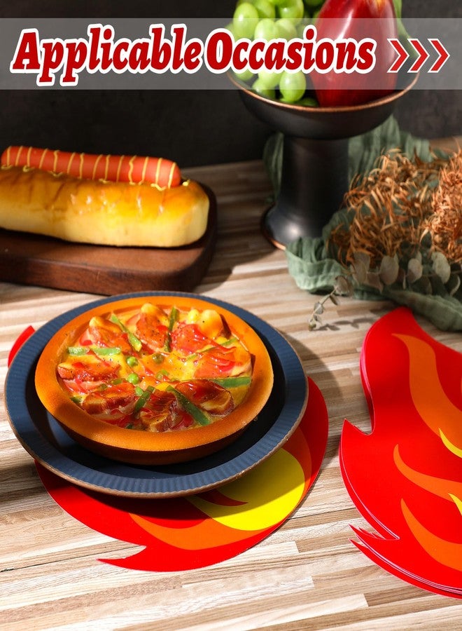 Tenceur 50 Pcs Fire Party Decorations Flame Placemats Camping Themed Firefighter Pentecost Survivor Truck Themed Party Supplies Photo Props Table Mats for Fireman BBQ Supplies 10.9 x 9.2'' - Image 4