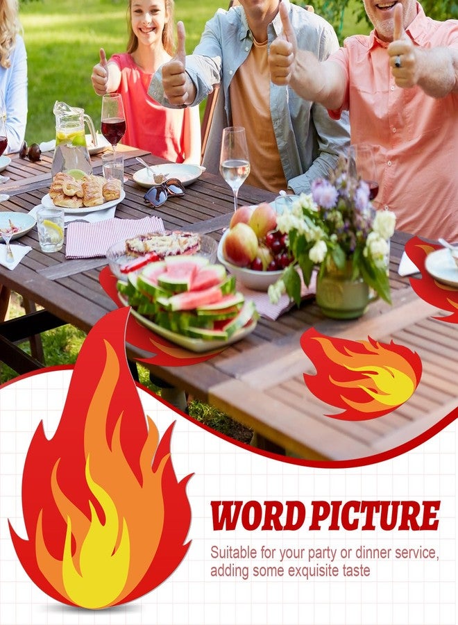 Tenceur 50 Pcs Fire Party Decorations Flame Placemats Camping Themed Firefighter Pentecost Survivor Truck Themed Party Supplies Photo Props Table Mats for Fireman BBQ Supplies 10.9 x 9.2'' - Image 5