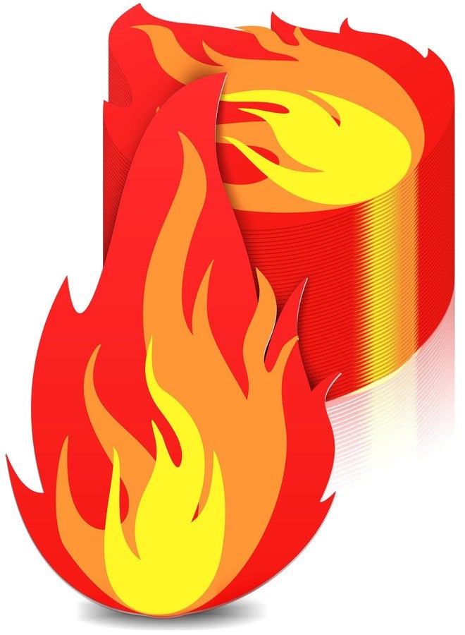 Tenceur 50 Pcs Fire Party Decorations Flame Placemats Camping Themed Firefighter Pentecost Survivor Truck Themed Party Supplies Photo Props Table Mats for Fireman BBQ Supplies 10.9 x 9.2'' - Image 1