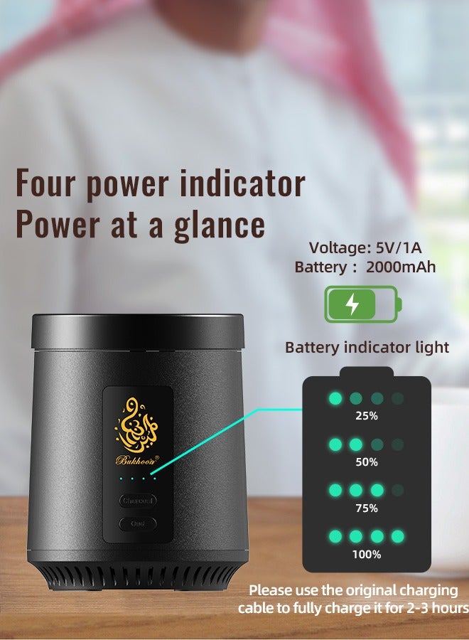 بخون مبخرة كهربائية 2 في 1 من الفحم والعود من النوع C مبخرة محمولة موزع Aoma للسيارة - Image 2