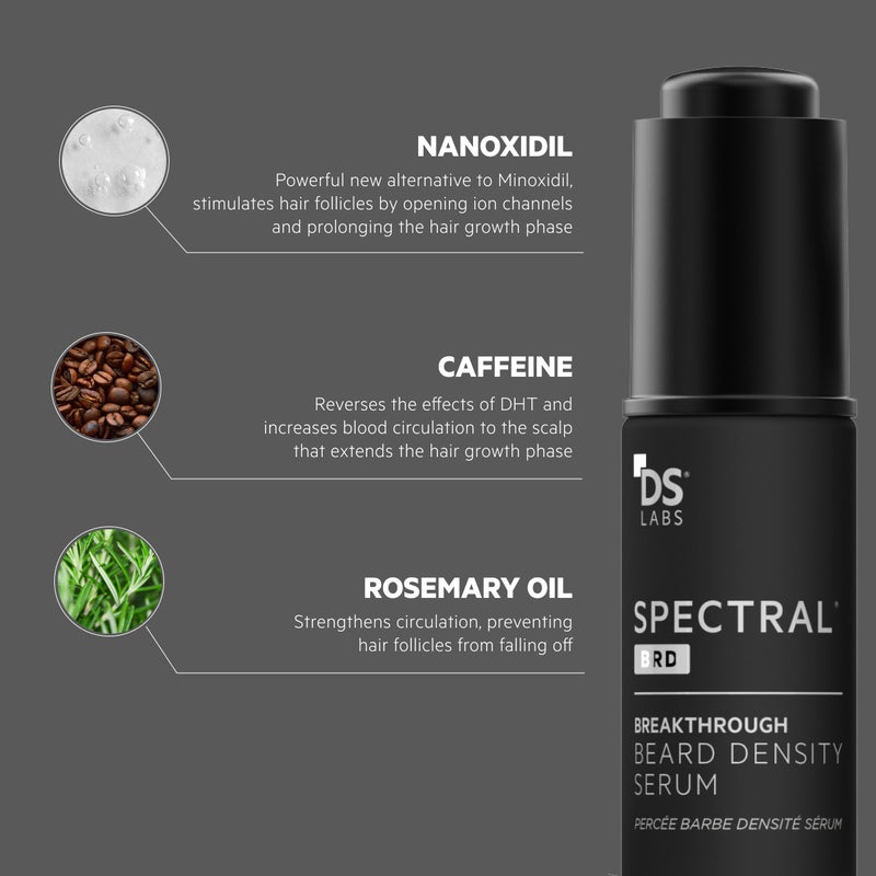 DS LABORATORIES DS Labs Spectral.BRD Beard Conditioning Serum, 30mL - Supports Thicker, Fuller, Looking Facial Hair, With Nanoxidil, Biotin, Niacinamide, Castor Oil & Hyaluronic Acid, Non-Greasy, Paraben Free - Image 3