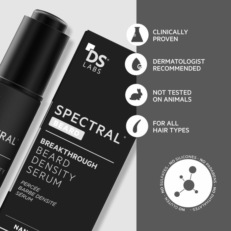 DS LABORATORIES DS Labs Spectral.BRD Beard Conditioning Serum, 30mL - Supports Thicker, Fuller, Looking Facial Hair, With Nanoxidil, Biotin, Niacinamide, Castor Oil & Hyaluronic Acid, Non-Greasy, Paraben Free - Image 5