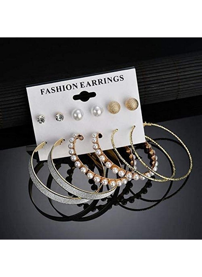 YouBella YouBella Jewellery Gold Plated Hoop and Stud Earrings Combo for Women and Girls (Gold) (YBEAR_32869)  - Image 2