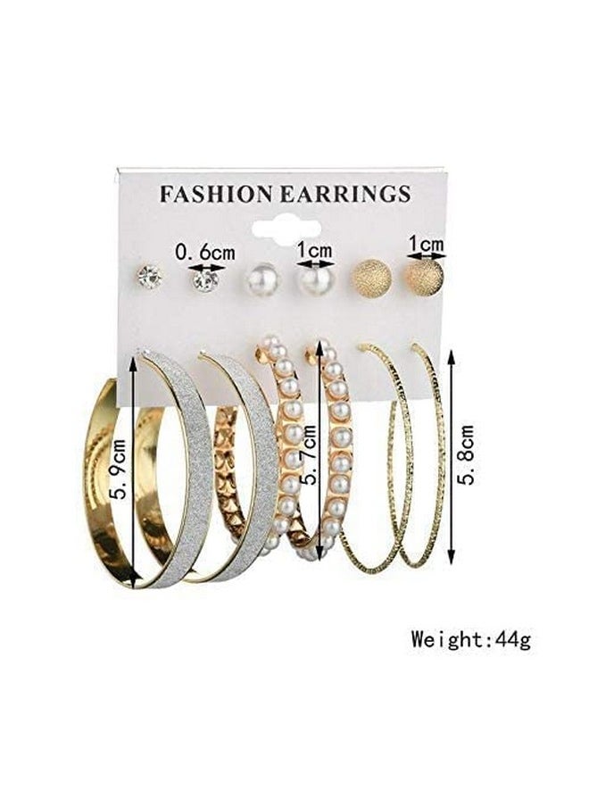 YouBella YouBella Jewellery Gold Plated Hoop and Stud Earrings Combo for Women and Girls (Gold) (YBEAR_32869)  - Image 4