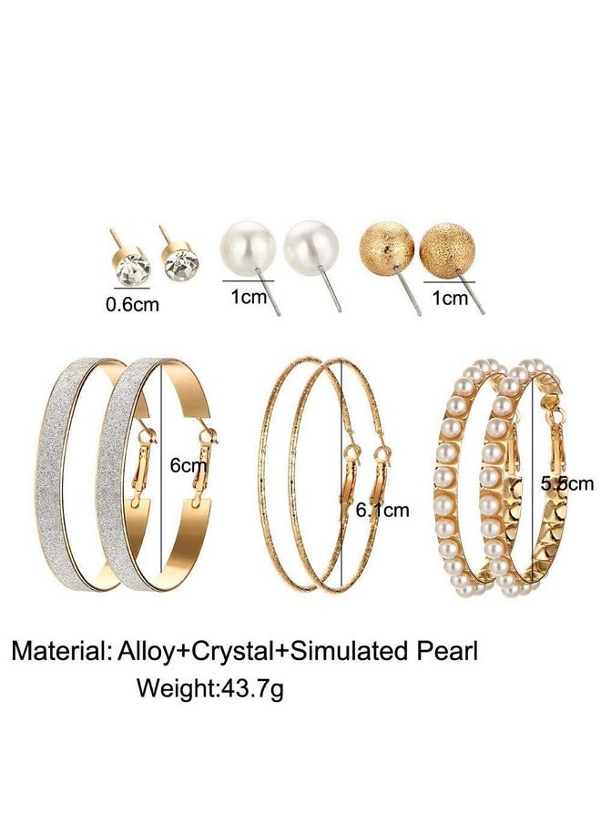 YouBella YouBella Jewellery Gold Plated Hoop and Stud Earrings Combo for Women and Girls (Gold) (YBEAR_32869)  - Image 5