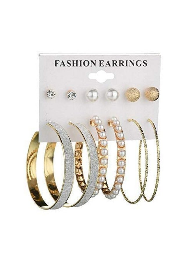 YouBella YouBella Jewellery Gold Plated Hoop and Stud Earrings Combo for Women and Girls (Gold) (YBEAR_32869)  - Image 3