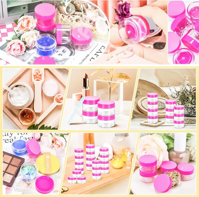 MotBach 40Pack 15g Small Plastic Cosmetic Containers with Lids, 15gram Plastic Makeup Containers Jars with Spatulas, 15ml Sample Jars Travel Size Containers for Toiletries Lip Balm Cream Slime Lotion - Image 5