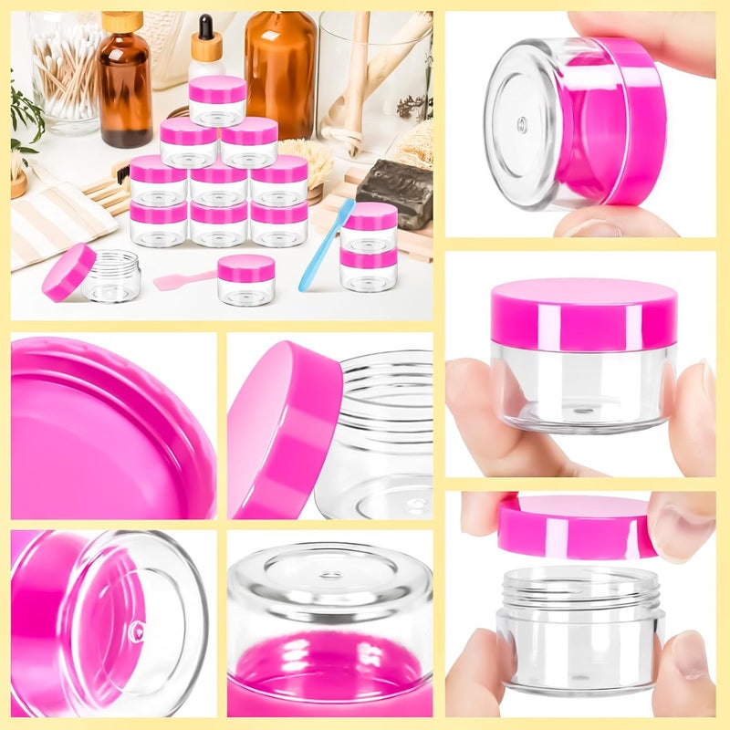 MotBach 40Pack 15g Small Plastic Cosmetic Containers with Lids, 15gram Plastic Makeup Containers Jars with Spatulas, 15ml Sample Jars Travel Size Containers for Toiletries Lip Balm Cream Slime Lotion - Image 3