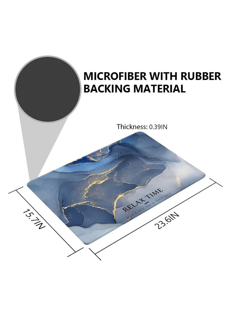 Bath Mat with Highly Absorbent, Non-slip Floor Mat with Non-slip Texture of the Bottom, Comfortable Cushioned Floor Mat with Cotton-like Fabric (sapphire) - Image 4