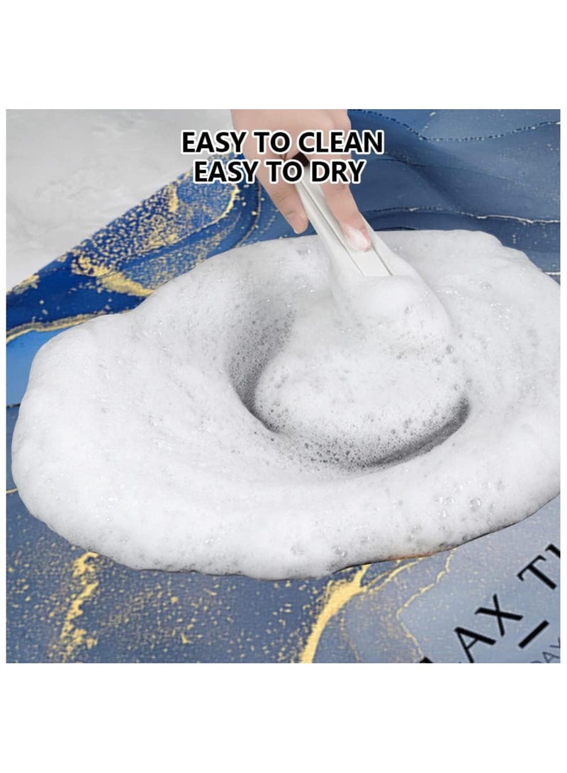 Bath Mat with Highly Absorbent, Non-slip Floor Mat with Non-slip Texture of the Bottom, Comfortable Cushioned Floor Mat with Cotton-like Fabric (sapphire) - Image 5