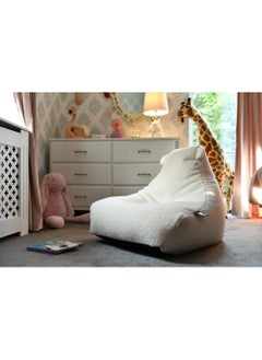 Extreme Lounging Extreme Lounging® - Original Mini Teddy Bean Bag for Kids - Made in UK - Premium Quality Double Stitched Bean Bag - Cosy, Warm & Comfortable - Soft & Lightweight with 2 Teddy ears - Color Ivory  - Image 5