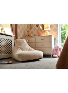 Extreme Lounging Extreme Lounging® - Original Mini Teddy Bean Bag for Kids - Made in UK - Premium Quality Double Stitched Bean Bag - Cosy, Warm & Comfortable - Soft & Lightweight with 2 Teddy ears - Color Ivory  - Image 4