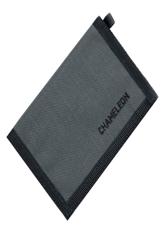 Chameleon محفظة رجال قابلة للطي من كاميليون - محفظة عسكرية تكتيكية للرجال - محفظة سفر رفيعة من القماش للجيب الأمامي - أفضل حقيبة سفر من النايلون (رمادي) - Image 1