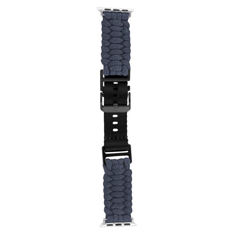 erorex For Apple Watch Series 3 38Mm Paracord Plain Braided Webbing Buckle Watch Band(Grey) - Image 2