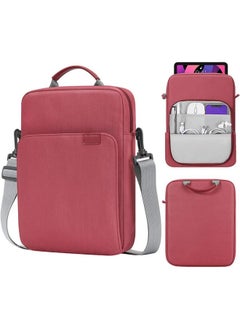 Vertical Laptop Bag Handheld Shoulder Crossbody Bag, Size: 9.7-11 Inch(Wine Red)