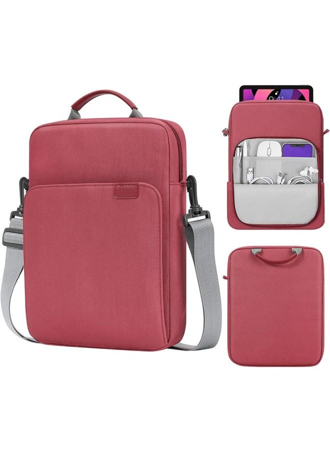 BURAQ - Vertical Laptop Bag Handheld Shoulder Crossbody Bag, Size: 9.7-11 Inch(Wine Red) - Image 1