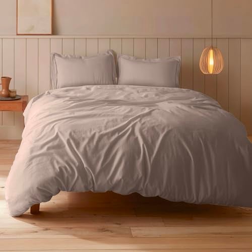 SleepyCat Sateen Duvet Cover | 100% Cotton | 300TC Sateen Weave with Corner Ties & Zipper Closure | Oeko-TEX & AZO Free - Pabble (Single Size, 90x60 Inches) - Image 1