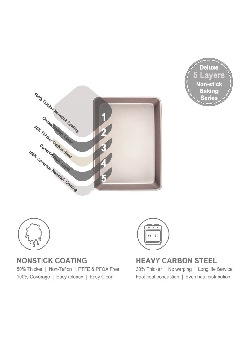 chefmade 13 Inch Rectangle Cake Pan Non Stick Loaf Pan Deep Dish Bakeware - Image 4