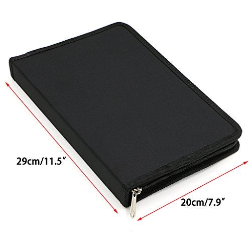 BTSKY® Portable Canvas Zippered Colored Pencil Case-Super Large Capacity 72 Slot Pencil Bag Pouch for Watercolor Pencils(Black) - Image 3