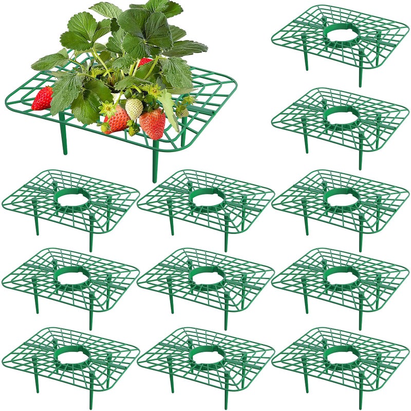 Iceyyyy 12 Packs Square Strawberry SupportsStrawberry Growing Racks Plant Support Strawberry Stand Holder Growing Frame Keep Berries Clean Square 12PCS