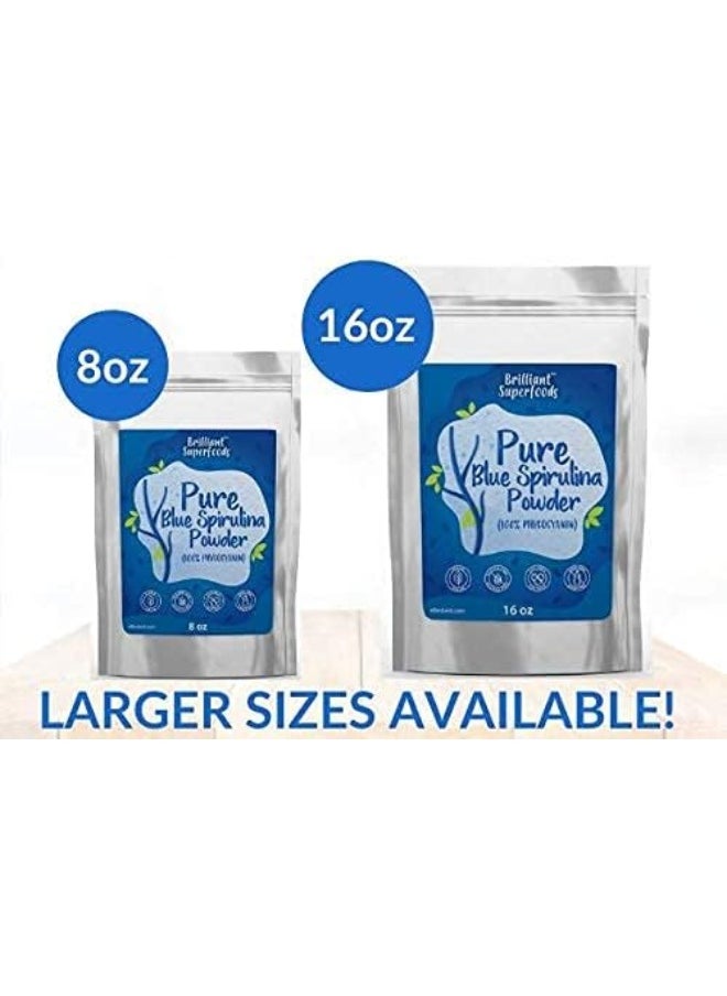 Ellie's Best - Blue Spirulina Powder 100% Pure Superfood Supplement Brilliant Blue Natural Food Coloring Pure Water Extracted - Image 1
